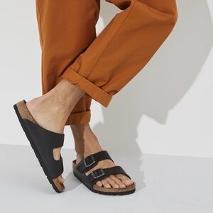 NEW BIRKENSTOCK ARIZONA GRIP BLACK TEXTURED Dual Strap Sandals SIZE 41 W 10 M 8